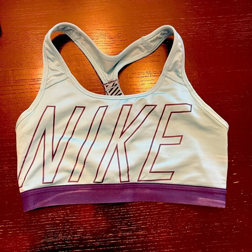 Blue Nike sports bra
